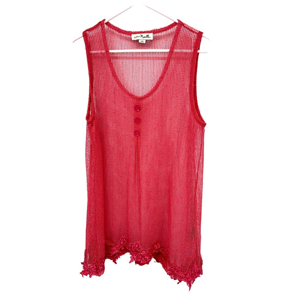 Simply Noelle Pink Mesh and Lace Swim Cover Up Size L/XL